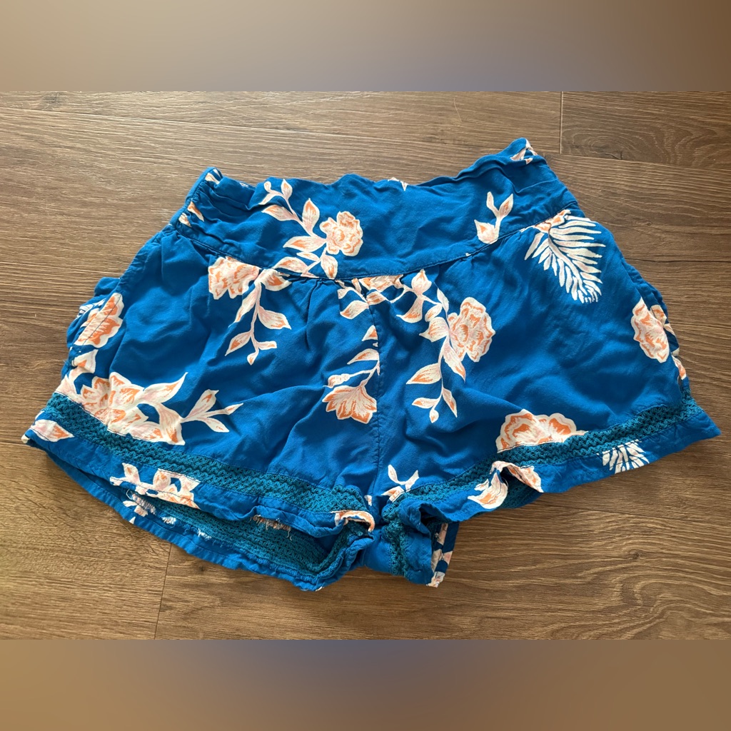 Roxy Women's Floral Beach Shorts Size S Blue Cute And Comfy